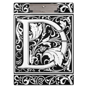 Porte-bloc Lettre D Monogramme Art Nouveau Médiéval