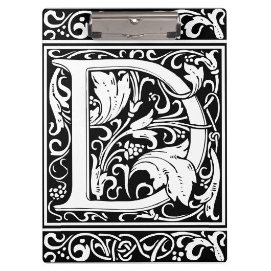Porte-bloc Lettre D Monogramme médiéval Art Nouveau (Devant)