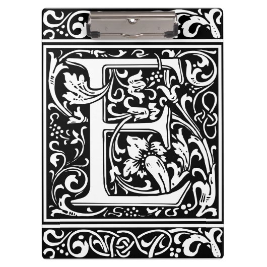 Porte-bloc Lettre E Monogramme médiéval Art Nouveau (Devant)