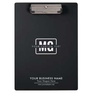 Porte-bloc Lettre initiale à thème noir Monogramme Entreprise