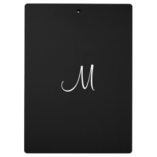 Porte-bloc Lettre initiale Nom du monogramme Modèle noir blan (Dos)