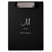 Porte-bloc Lettre initiale Nom du monogramme Modèle noir blan (Devant)