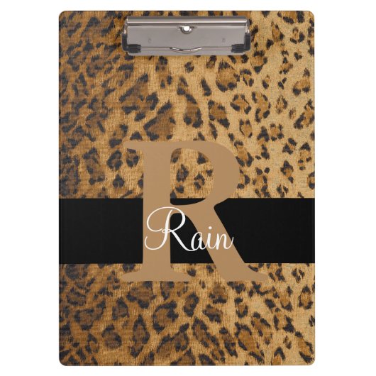 Porte-bloc Lettre initiale R Porte - bloc Leopard Monogramme (Devant)