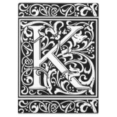 Porte-bloc Lettre K Monogramme médiéval Art Nouveau (Dos)