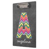 Porte-bloc Lettre Monogramme A en tableau noir avec Chevrons  (Gauche)