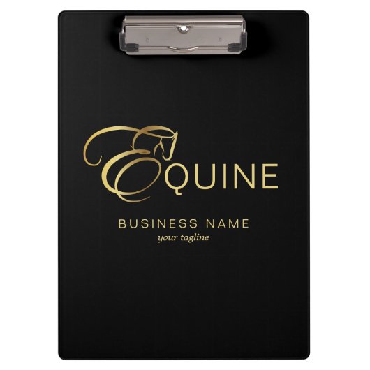 Porte-bloc Lettre monogramme E Cheval en or (Devant)