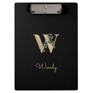 Porte-bloc LETTRE MONOGRAPHIQUE BOtanique Élégante W