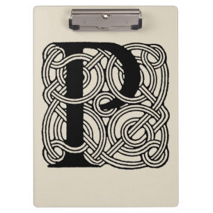 Porte-bloc LETTRE P Vintage Céleste Knot Monogramme