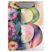 Porte-bloc Lettre personnalisée B Aquarelle florale Enseignan (Devant)