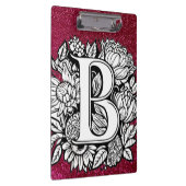 Porte-bloc Lettre personnalisée B Parties scintillant Fleurs  (Swatch)