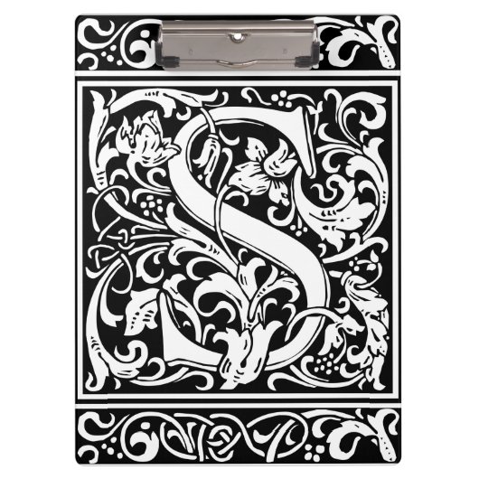 Porte-bloc Lettre S Monogramme médiéval Art Nouveau (Devant)