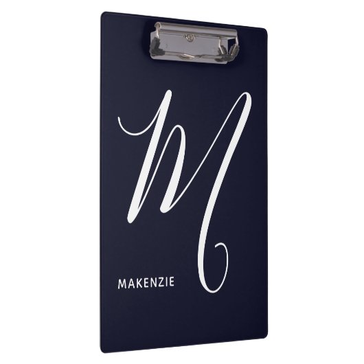 Porte-bloc Lettre Script monogramme simple M Navy Bleu (Swatch)