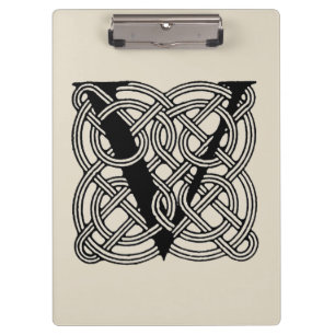 Porte-bloc Lettre V Monogramme Impression de nœud celtique vi