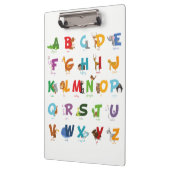 Porte-bloc Lettres animales illustrées d'alphabet (Gauche)