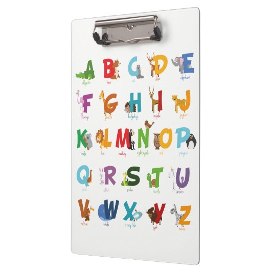 Porte-bloc Lettres animales illustrées d'alphabet (Gauche)