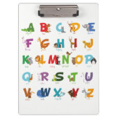 Porte-bloc Lettres animales illustrées d'alphabet (Devant)