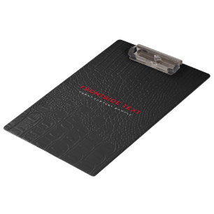 Porte-bloc Lettres rouges en cuir crocodile