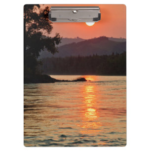 Porte-bloc Lever de soleil étonnant sur la rivière Katun Phot