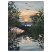 Porte-bloc Lever du soleil du bateau de pêche (Dos)