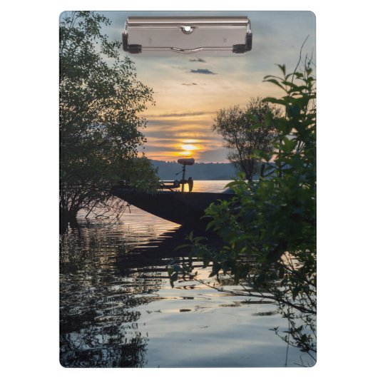 Porte-bloc Lever du soleil du bateau de pêche (Devant)