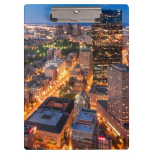 Porte-bloc L'horizon de Boston au crépuscule
