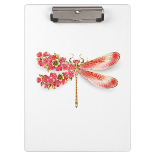 Porte-bloc libellule de fleurs avec sakura de bijoux