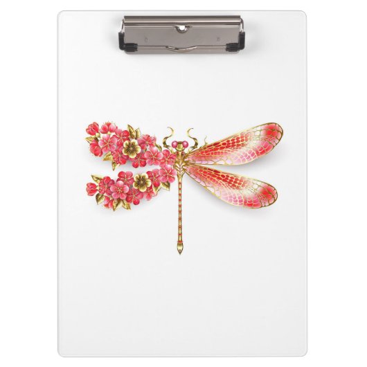 Porte-bloc libellule de fleurs avec sakura de bijoux (Devant)