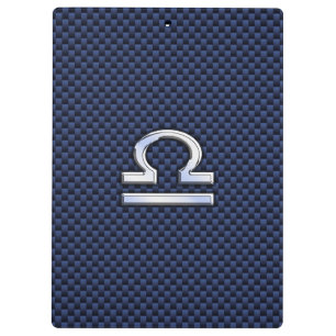 Porte-bloc Libra Zodiac Sign on Blue Carbon Fiber Style