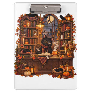 Porte-bloc Librairie Halloween Cozy Black Cat