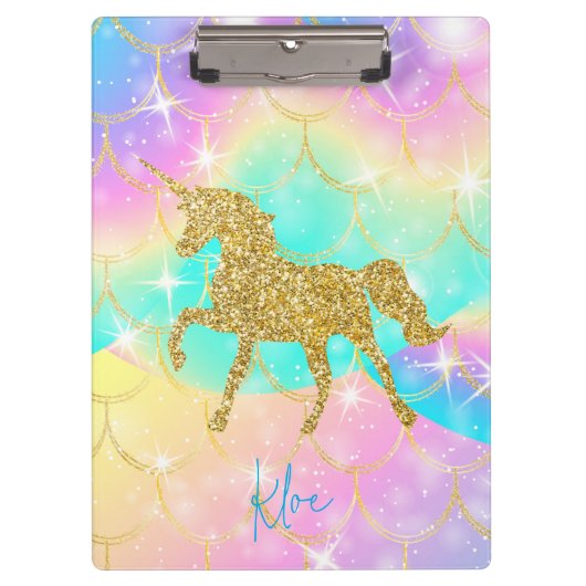 Porte-bloc licorne couleurs pastel  (Devant)