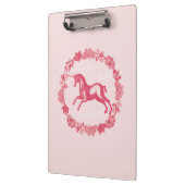 Porte-bloc Licorne et fleurs roses (Gauche)