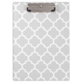 Porte-bloc Light Gray White Moroccan Quatrefoil Pattern #5 (Devant)