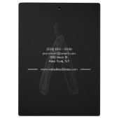 Porte-bloc Ligne Noir Blanc Logo Minimal Rasoir Barbier (Dos)