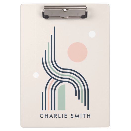 Porte-bloc Lignes d'art géométrique abstraites rétro arches c (Devant)