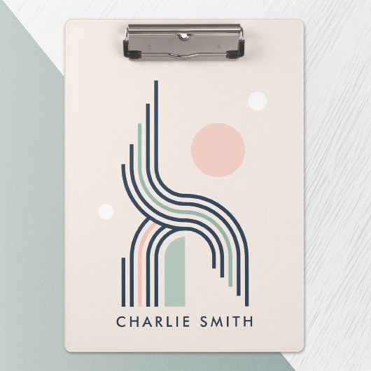 Porte-bloc Lignes d'art géométrique abstraites rétro arches c