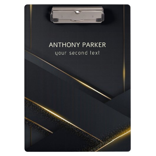 Porte-bloc Lignes noires et or gris foncé (Devant)