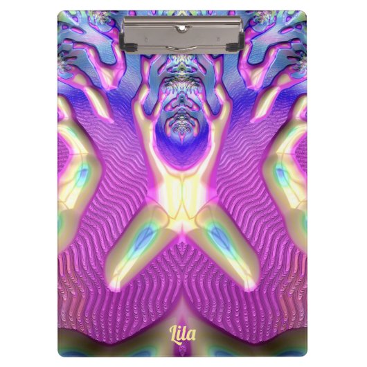 Porte-bloc LILA ~ BIZARRE 3D ! ~ Original bleu jaune rose ~ (Devant)