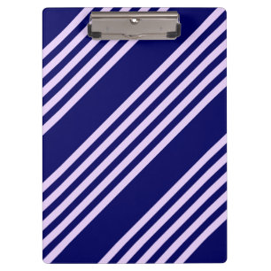 Porte-bloc Lila pourpre et bleu marine motif cinq rayures