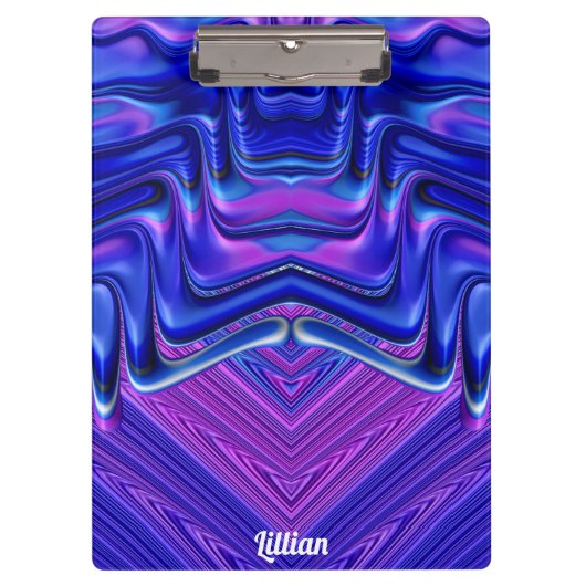 Porte-bloc LILLIAN ~ 3D ! ~ Blanc rose et bleu original ~ (Devant)