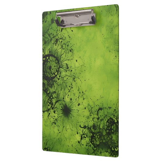 Porte-bloc Lime Green Grunge with Black Accents (Gauche)