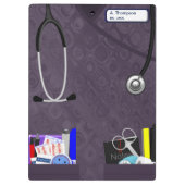 Porte-bloc L'infirmière frotte dans le porte - bloc pourpre (Dos)