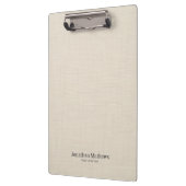 Porte-bloc Linge Beige Crème Texture Simple Élégant Monogramm (Gauche)