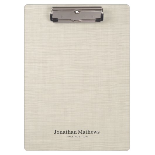 Porte-bloc Linge Beige Crème Texture Simple Élégant Monogramm (Devant)