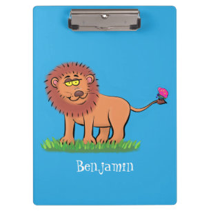 Porte-bloc Lion joyeux avec dessin animé de papillon