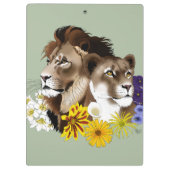 Porte-bloc Lion Lionne Floral Vert (Dos)