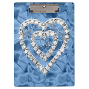 Porte-bloc Live Laugh Love Blue Diamond Hearts Porte - bloc
