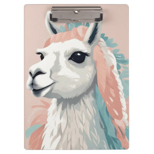 Porte-bloc Llama mignonne à la fourrure colorée sur la tête