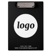 Porte-bloc Logo avec Texte et Code QR Entreprise Noir (Devant)