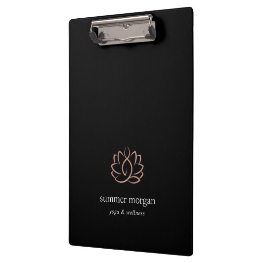 Porte-bloc Logo Black & Rose Gold Lotus (Gauche)