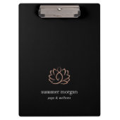Porte-bloc Logo Black & Rose Gold Lotus (Devant)